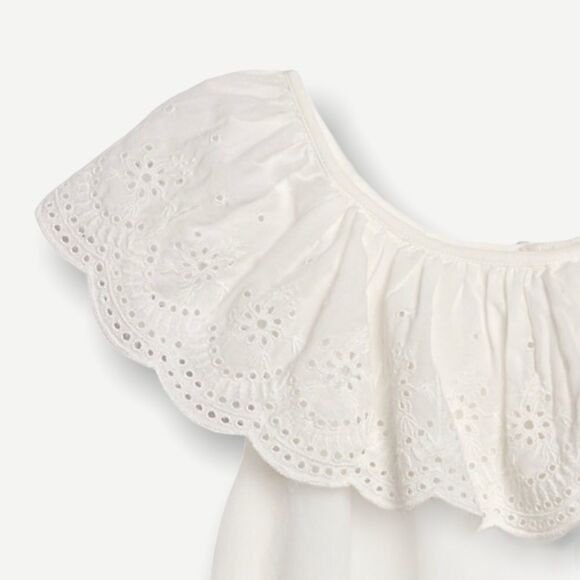 GAP Kids | Ecru | EYELET RUFFLE TOP - Picture 3 of 9